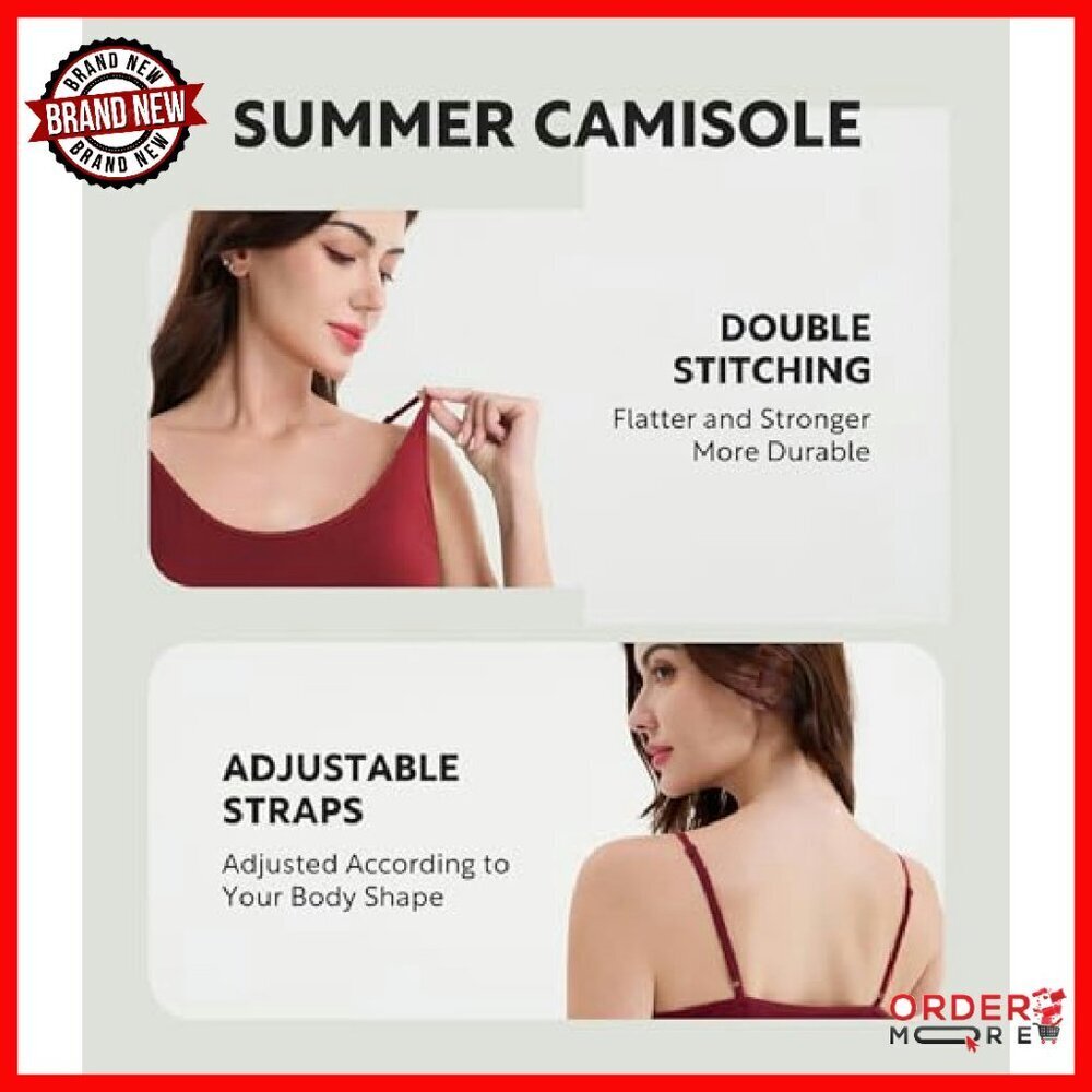 Soft Bamboo Rayon Camisole Tops 3-Pack for Layering Lounge Sleepwear - Picture 6 of 8